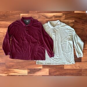 Eddie Bauer and St. John’s Bay Long Sleeve Polo Bundle size XXL